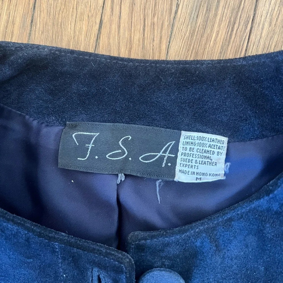 Vintage Blue Suede Jacket | Medium - Picture 3 of 6